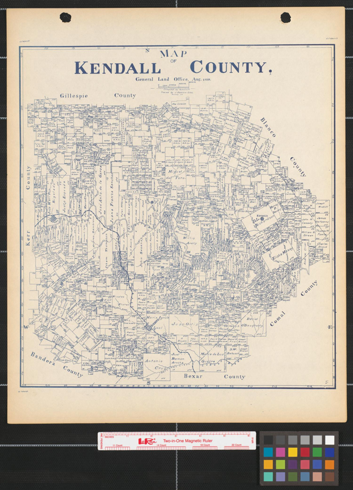 Map of Kendall County, Texas (historic survey map)